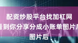 配资炒股平台找加杠网看到你分享分成小账单图片后