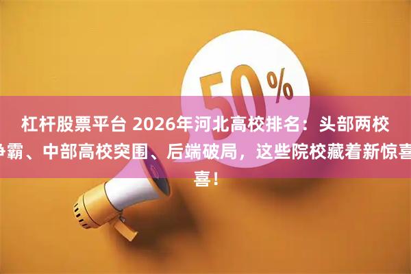 杠杆股票平台 2026年河北高校排名：头部两校争霸、中部高校突围、后端破局，这些院校藏着新惊喜！